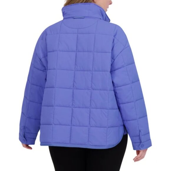 NWT Roxy Women's Quilted Jacket, Blue - Picture 10 of 11